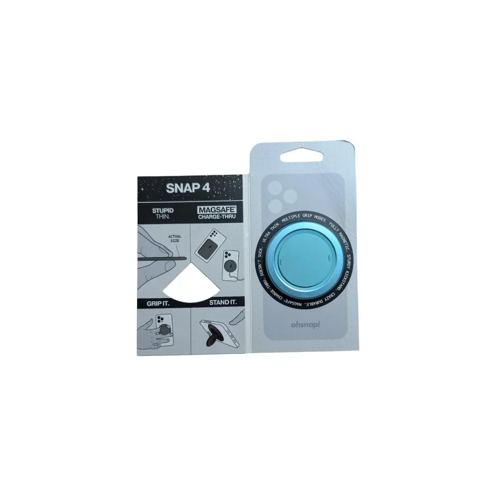Pp1-O OhSnap Magnetic UltraThin Grip & Stand Magsafe Charge-thru Electric Teal